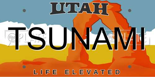 TSUNAMI Utah License Plate