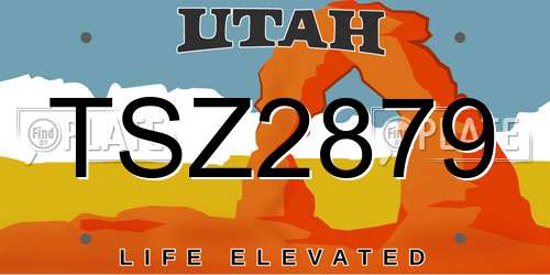 TSZ2879 Utah License Plate
