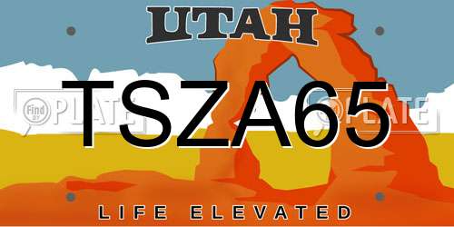 TSZA65 Utah License Plate