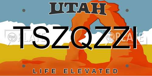 TSZQZZI Utah License Plate