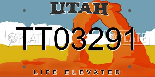 TT03291 Utah License Plate