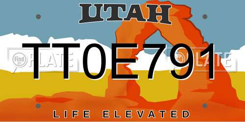 TT0E791 Utah License Plate