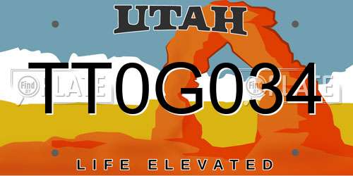 TT0G034 Utah License Plate