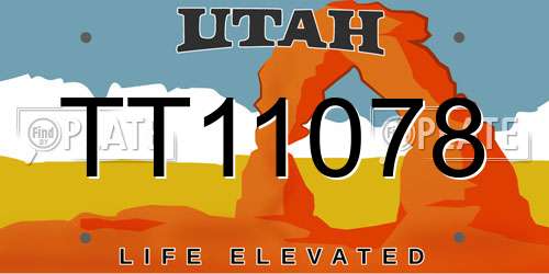 TT11078 Utah License Plate