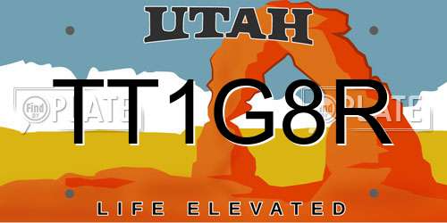 TT1G8R Utah License Plate