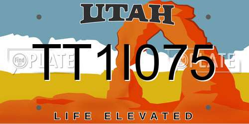 TT1I075 Utah License Plate