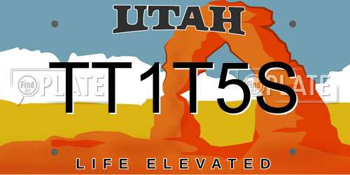 TT1T5S Utah License Plate