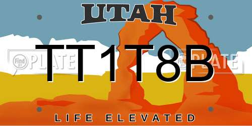 TT1T8B Utah License Plate