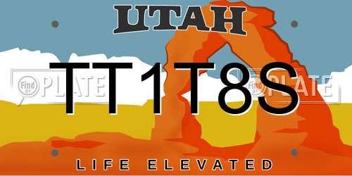 TT1T8S Utah License Plate