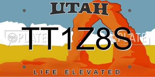 TT1Z8S Utah License Plate