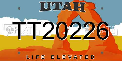 TT20226 Utah License Plate