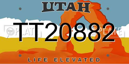 TT20882 Utah License Plate