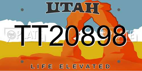 TT20898 Utah License Plate