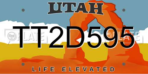 TT2D595 Utah License Plate