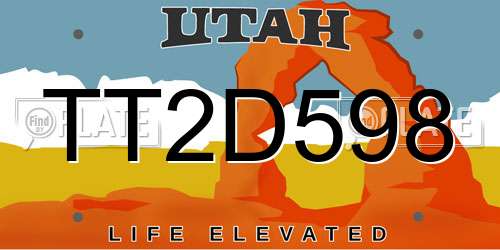 TT2D598 Utah License Plate