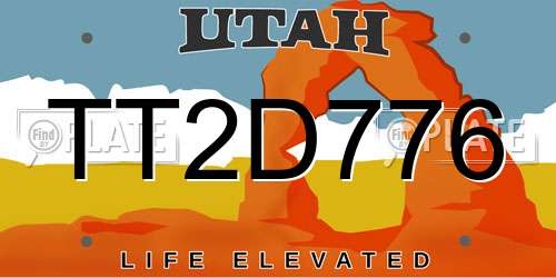 TT2D776 Utah License Plate