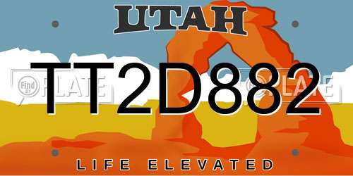 TT2D882 Utah License Plate
