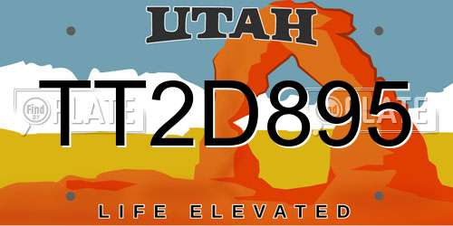 TT2D895 Utah License Plate
