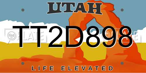 TT2D898 Utah License Plate
