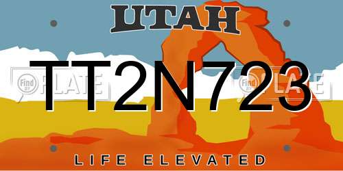 TT2N723 Utah License Plate