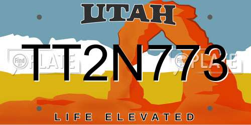 TT2N773 Utah License Plate