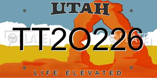 TT2O226 Utah License Plate