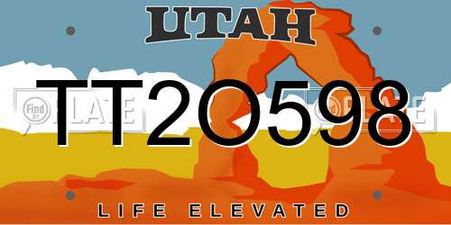 TT2O598 Utah License Plate