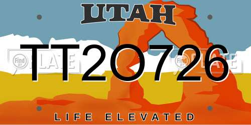 TT2O726 Utah License Plate