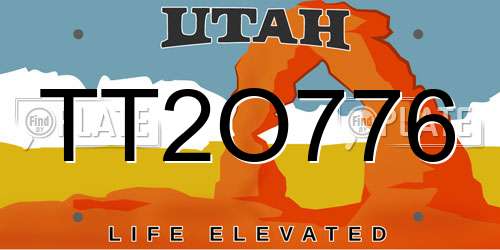 TT2O776 Utah License Plate