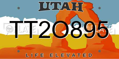 TT2O895 Utah License Plate