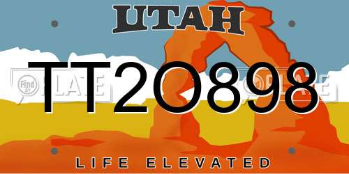 TT2O898 Utah License Plate