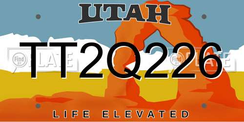 TT2Q226 Utah License Plate