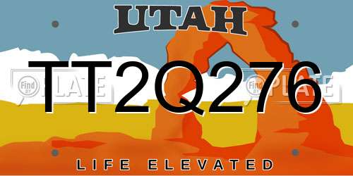 TT2Q276 Utah License Plate