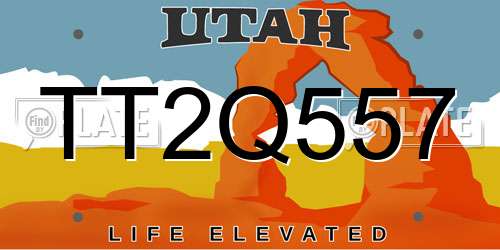 TT2Q557 Utah License Plate