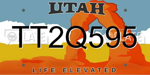 TT2Q595 Utah License Plate