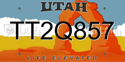 TT2Q857 Utah License Plate