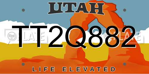 TT2Q882 Utah License Plate