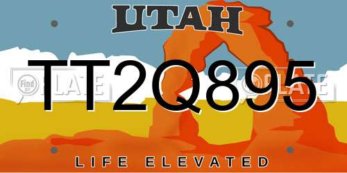 TT2Q895 Utah License Plate
