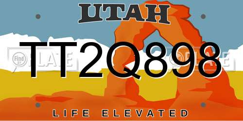 TT2Q898 Utah License Plate