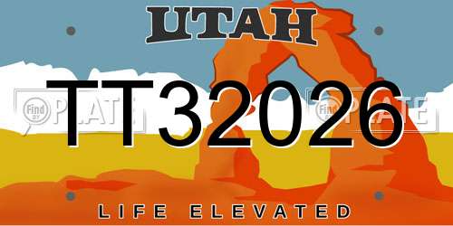 TT32026 Utah License Plate