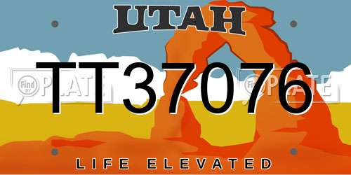 TT37076 Utah License Plate
