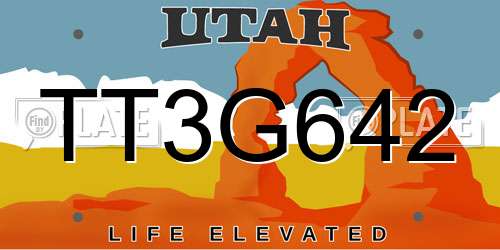 TT3G642 Utah License Plate