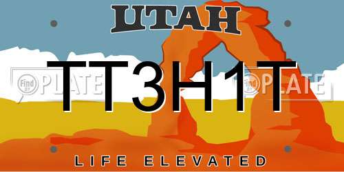 TT3H1T Utah License Plate