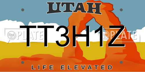 TT3H1Z Utah License Plate