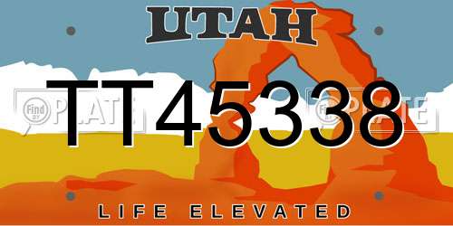 TT45338 Utah License Plate
