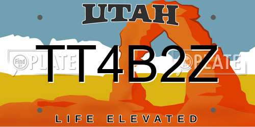 TT4B2Z Utah License Plate