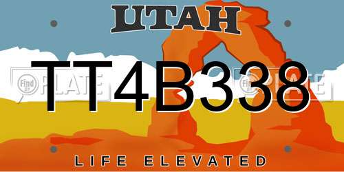 TT4B338 Utah License Plate
