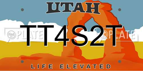 TT4S2T Utah License Plate
