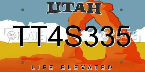 TT4S335 Utah License Plate
