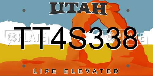 TT4S338 Utah License Plate